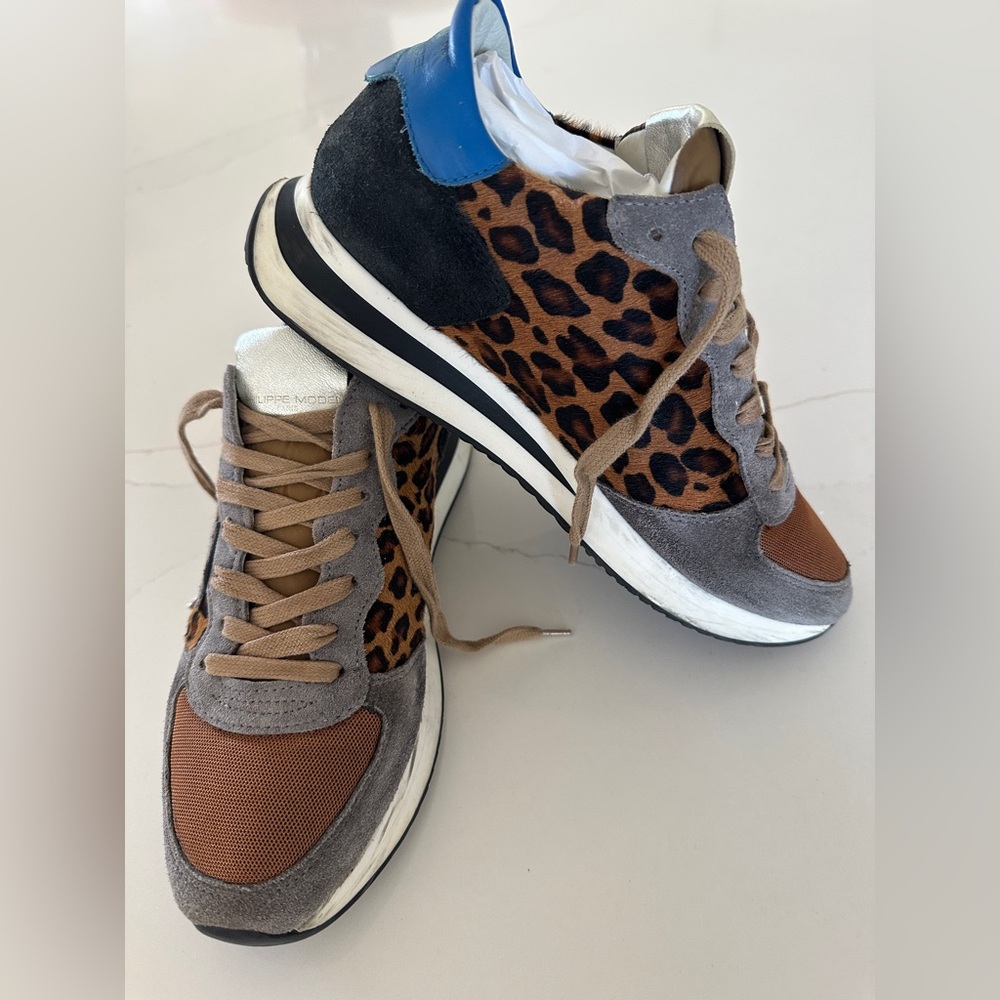 Philippe Model TRPX L. D. Leopard Gris Leo Women’s Sneaker